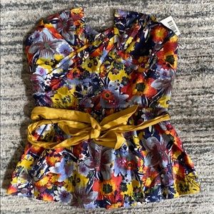 Anthropologie Peplum- Strapless Top